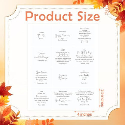 Watersay 240 Pcs Thanksgiving Religious Peelable Stickers, 4 x 3.5 Inches - Image 2