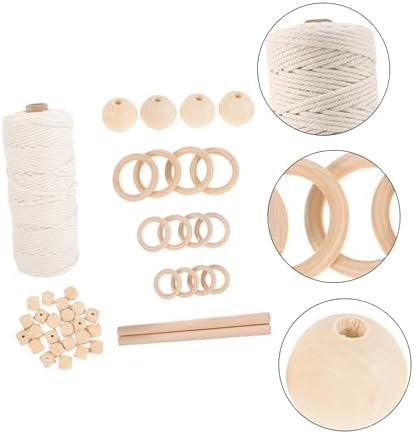 LIFKOME Beginner Macrame Kit DIY Macrame Wall Hanging Cotton Ropes Beads Rings Tapestry Craft Supplies for Adults - Image 5