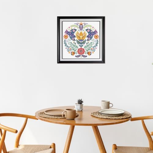 FREEBLOSS 11CT Cross Stitch Kits Scandinavian Folk Art Design 17.7"x17.7" - Image 6