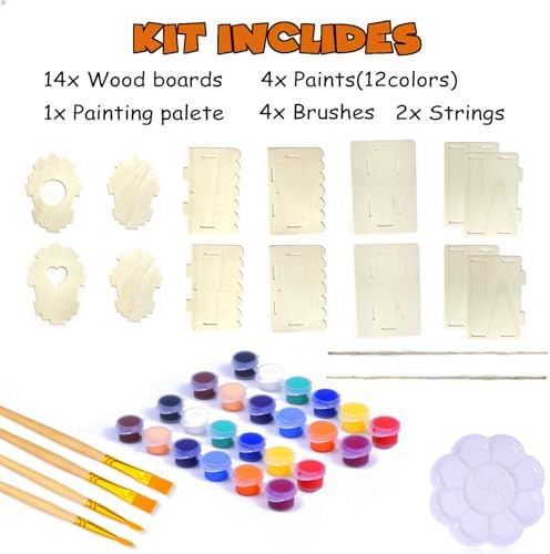 hapray 2 Pack Bird House Kits for Kids, DIY Birdhouse Kit Build and Paint - Image 2