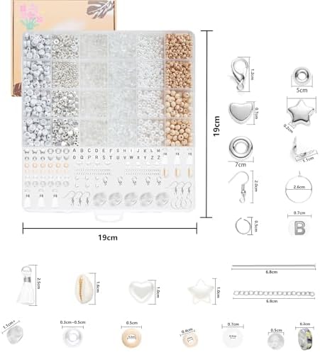 Xyliise Bracelet Making Kit Natürliche Perlen Set for Adults Beads for Bracelets Silver Jewelry Making Supplies DIY Jewelry Necklace Earrings (CZ006-Transparent) - Image 3