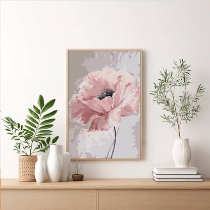 Framed Paint by Numbers Kit for Adults Beginner & Kids, Vintage Flowers Easy Paint by Numbers without Easel, DIY Acrylic Adult Painting by Number Kits on Canvas Framed for Gift Home Decor 8 x 12 Inch - Image 2