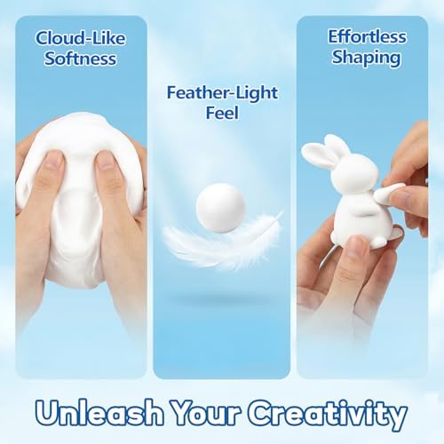 RAINFLOW White Foam Clay - Moldable Cosplay Foam Clay Soft Squishy - Image 2