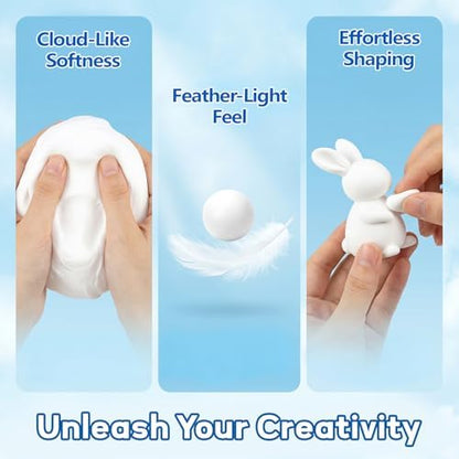 RAINFLOW White Foam Clay - Moldable Cosplay Foam Clay Soft Squishy - Image 2