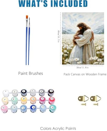 Jesus Christian Paint by Numbers Kit for Adults Canvas, Frameworkless - Image 3