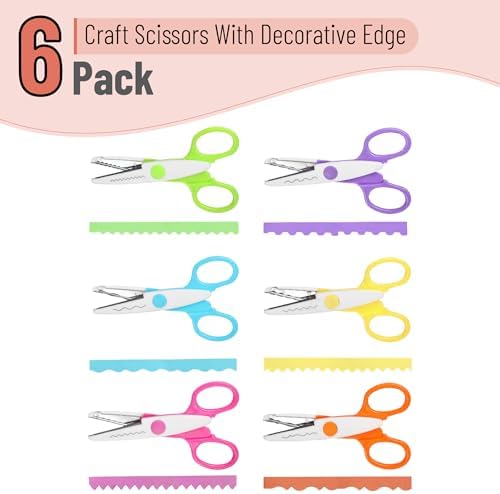 Mr. Pen- Craft Scissors Decorative Edge, 6 Pack, White & Vibrant - Image 2