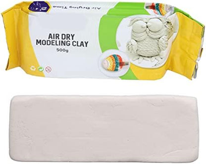 Rengue Natural Air Drying Clay, Pottery Clay for Sculpting, No Baking Required, DIY Craft with 500g Vacuum Sealed Package for Hand Modeling and Carving - Image 6