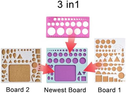 3-in-1 Paper Quilling Board with Pins, Shape Guides and Work Surface - Image 3