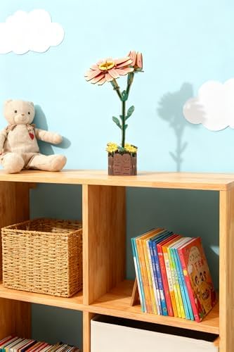 3D Wooden Flower Puzzle Kit for Adults | DIY Botanical Bouquet Building Set with Adjustable Vase | Home Decor & Stress Relief Gift-Daisy (99PCS) - Image 6