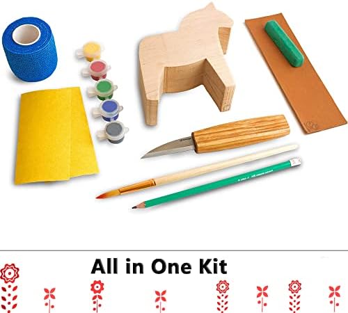 BeaverCraft Wood Carving Kit with Whittling Knife & Basswood - Whittling Set DIY 02 Dala Horse - Hobbies for Adults and Teens - Wood Carving Tools - Hobby Gifts - Image 3