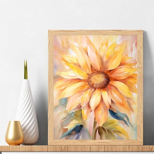 Natuyalo Paint by Numbers Kit for Adults - Sunflower DIY Adult Paint by Number Kits Flowers Acrylic Canvas Painting for Adults Beginners Kids Art Crafts Without Frame, 16x20 Inch - Image 2
