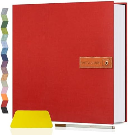 Popotop Large Photo Album Self Adhesive 4x6 5x7 8x10 Scrapbook Album DIY Picture Book,Gifts for Mom,Family Baby and Wedding,with Metal Pen and Plastic Board by Popotop