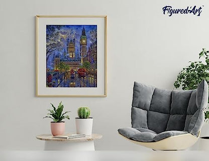 Figured'Art Paint by Numbers for Adults with Frame London in The Dusk 16"x20" - Craft Art Painting DIY Kit Canvas Already Stretched on a Wooden Frame - Image 4
