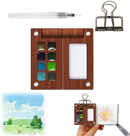 Mini Travel Watercolor Paint Set - Pocket 8-Color Paint Art Kit by GOOTXUSK