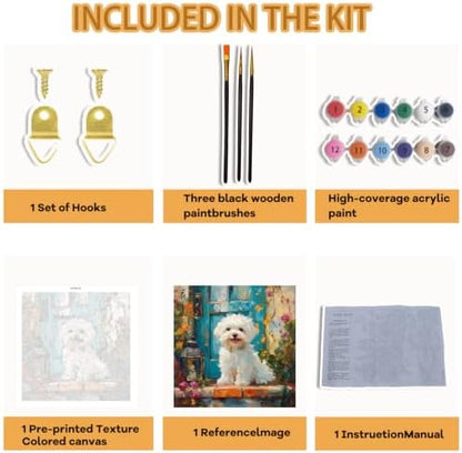 Pxzcrypha Dog Paint by Numbers Kit for Adults Beginner 16x16inch - Image 3