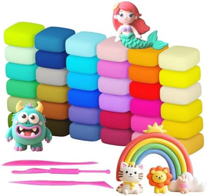 36 Colors Foam Air Dry Clay with Tools, Ultra Light Magic Modeling & Molding Clay Gift Set for Kids Adults, DIY Creative Art Crafts for Home, School by YokumioLLC