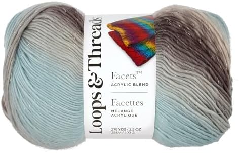 Loops & Threads Facets Yarn - Yarn for Knitting, Crochet, Weaving, and Arts & Crafts - Slate, Acrylic, 3.5 oz - Image 4