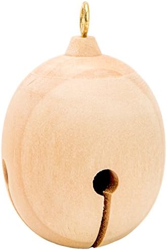 Wood Jingle Bells Ornaments 2-3/4 Inch Tall (with Eye Hook) x 2 Inch Wide, Bag of 4 Unfinished Wooden Jingle Bells, Perfect for Christmas Decorations by Woodpeckers - Image 2