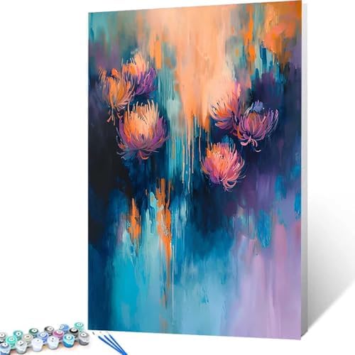 Paint by Numbers Kit for Adults Beginner, Abstract Paint by Numbers Flower, DIY Easy Acrylic Watercolor Oil Painting Kit with Brushes, Arts and Crafts for Adult for Home Wall Decor 20x26 in L-52 - Image 4