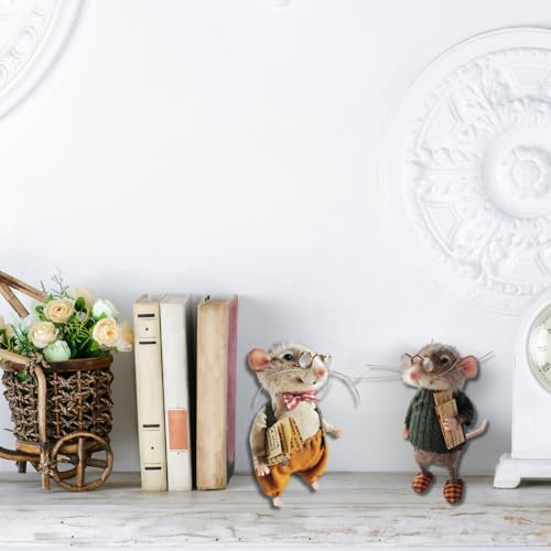 Cute Needle Felted Mouse, 2025 New Needle Felted Christmas Mouse Doll Decorations, Mini DIY Handmade Christmas Needle Felted Mouse Desktop Statue (C) - Image 4