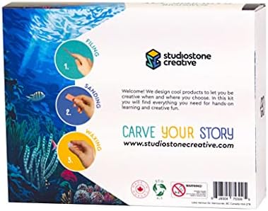 STUDIOSTONE CREATIVE DIY Arts & Crafts Carving Kit Kids Adults Orca Sculpture Soapstone - Image 2