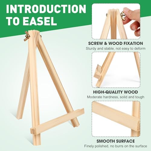 ESRICH 5 Pack 8x10 Canvas and Easel Set, Mini Acrylic Paint, Paint Brushes, Palettes, Aprons, Paint Kits for Adults Couples Friends Date Night Painting Party Supplies - Image 4