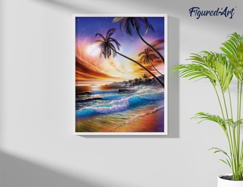 Figured'Art Paint by Numbers Kit for Adults Storm on The Beach 16"x20" - Craft Art Painting DIY Kit Rolled Canvas Without Frame - Image 4