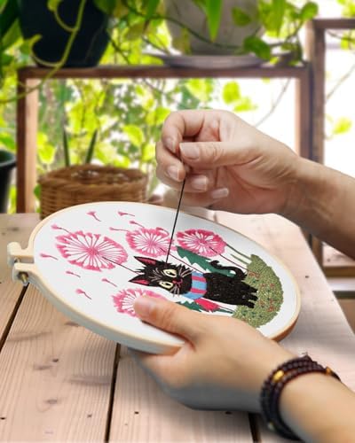 TINDTOP Embroidery Kit for Adults, Cat Embroidery Practice Kit - Image 4