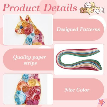 WEBEEDY 20 Sets DIY Animal Quilling Cards Kit for Adults 5 Styles Cat,Butterfly,Dragonfly Quilling Card Making with Blank Cards,Strips,Quilling Tool and Instruction Thanksgiving Christmas Wedding Gift - Image 3