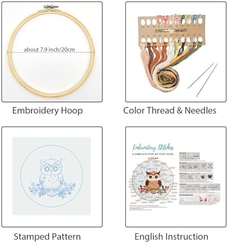 Louise Maelys Cute Owl Embroidery Kit for Beginners Animal DIY - Image 2