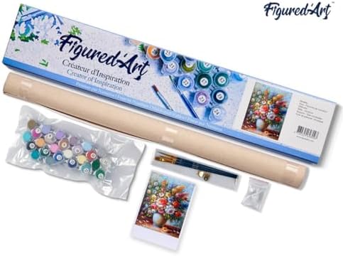 Figured'Art Paint by Numbers Kit for Adults Beautiful Bouquet of Flowers 16"x20" - Craft Art Painting DIY Kit Rolled Canvas Without Frame - Image 5