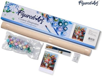Figured'Art Paint by Numbers Kit for Adults Beautiful Bouquet of Flowers 16"x20" - Craft Art Painting DIY Kit Rolled Canvas Without Frame - Image 5