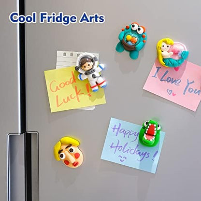 Drama Planet Air Dry Clay Kit for Kids, Make 8 Fridge Magnets - Image 3