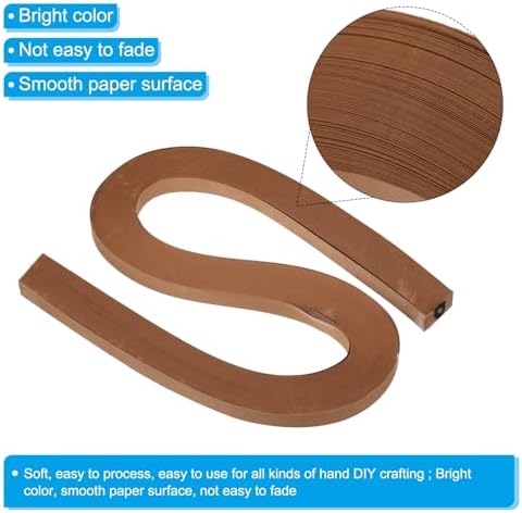 PATIKIL 120pcs Quilling Strips Paper 3/8"(10mm) 54cm Origami Paper Quilling Strip for Art DIY Hand Craft Christmas, Light Brown - Image 3