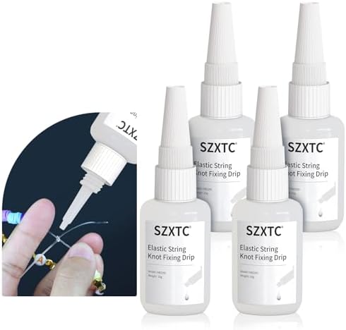 SZXTC 4 Pcs Clay Beads Bracelets Professional Elastic String Kont Fixing Drip, Keep Stretch String Braclet Stay Tied for Flat Round Polymer Heishi Beads Spacer Charm Jewelry Making Kit by SZXTC