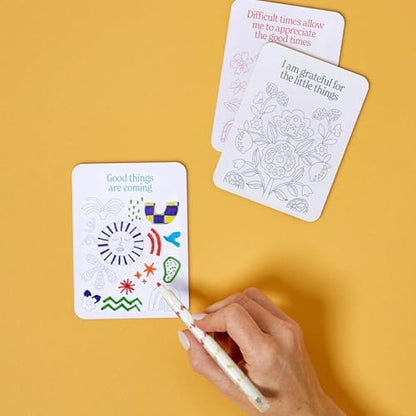 MindfulArt Color Your Own Affirmation Cards - Positivity Kit with Markers - Image 5