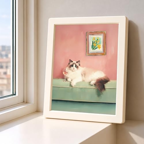 bitCNY Paint by Numbers for Adults, Ragdoll Cat with Wine Glass DIY Acrylic Painting Kit, Cute Pet Paint by Number Canvas Art for Home Decor, Beginner Friendly Painting Set, 16x20 Inch - Image 5