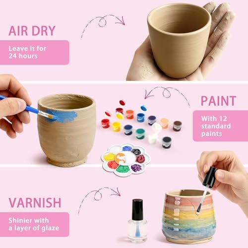 Pottery Wheel for Kids, Unicom Craft Kit Arts and Crafts for Kid Ages 6-12 - Image 5