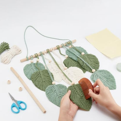 FREEBLOSS DIY Macrame Leaf Wall Hanging Beginners - Image 5