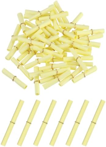 MECCANIXITY 100Pcs Message Paper Scrolls 7x14cm Lucky Wishing Light Yellow by MECCANIXITY