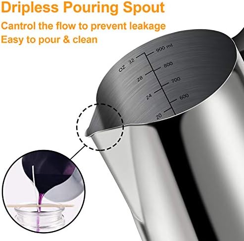 BBAXI Candle Making Pouring Pot,32oz Double Boiler,304 Stainless Steel - Image 3
