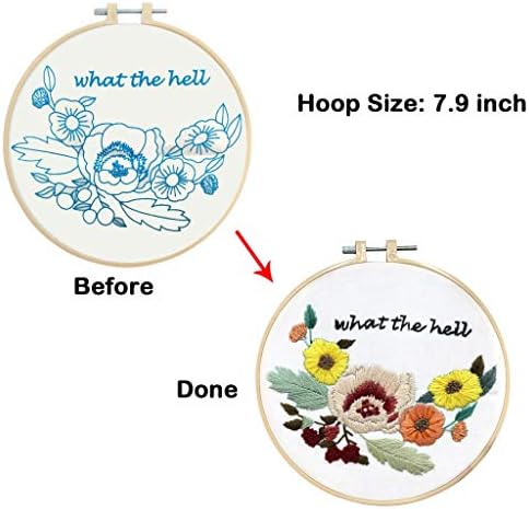Louise Maelys Floral Embroidery Kit for Beginners Saying DIY Craft - Image 2