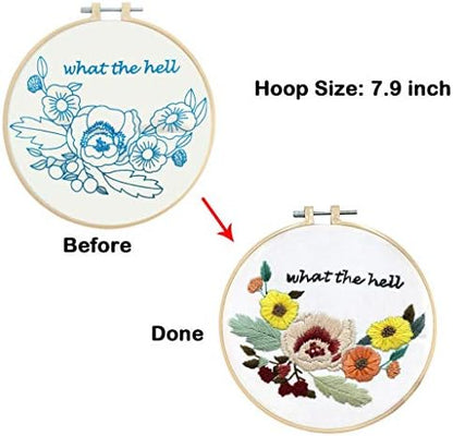 Louise Maelys Floral Embroidery Kit for Beginners Saying DIY Craft - Image 2