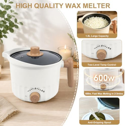 AOTOIE Candle Making Kit with Wax Melter, Soy Wax for Candle Making, DIY Candle Making Supplies, Starter Candle Kit for Women Adult Beginner, Included 1.1IB Natural Soy Wax with Wicks - Image 5