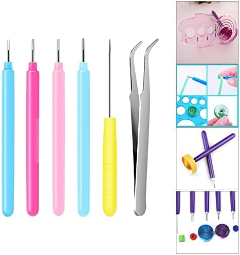 Quilling Tools Set for Beginner Card Making | Hand Crafted Pen Art Tool | DIY Paper Quilling Kit for Adults | Rust-Proof Plastic Slotted Pen | Crafting - 6 Pieces - Image 2
