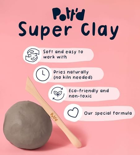 Pott'd Mini Pottery Kits | Air Dry Clay Pottery Kit for Adults | Includes Paints, Brushes, and Potters Tools | FREE online step-by-step tutorial | Perfect for Beginners | Bring The Studio To Your Home - Image 5