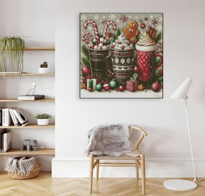 Cross Stitch Kit for Adults Beginners - Snowflake Gingerbread Cup DIY Craft - Image 3