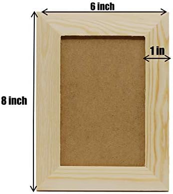 Creative Hobbies Pack of 6 - Unfinished Solid Pine Wood Picture Frames for Arts & Crafts, DIY Painting Project - Stand or Hang on the Wall - (8x6 Frame Size Holds 6x4 Pictures) for Adults and Kids - Image 3