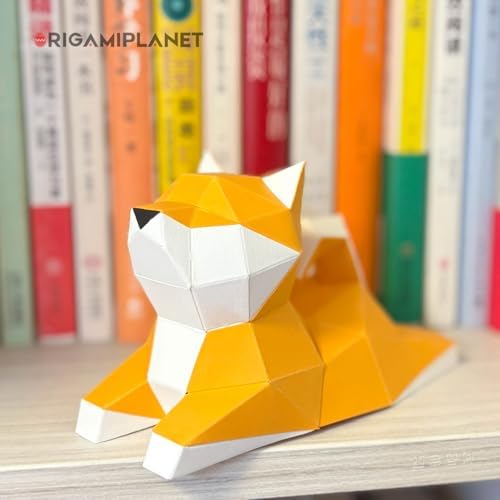 Shiba Inu 3D Origami Paper Craft Kit, Easy DIY Pre-Cut Puppies Paper Sculpture Model for Adults, Cute Animal Handmade Home Decor Papercraft Gift Set for Beginners - Image 6
