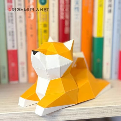 Shiba Inu 3D Origami Paper Craft Kit, Easy DIY Pre-Cut Puppies Paper Sculpture Model for Adults, Cute Animal Handmade Home Decor Papercraft Gift Set for Beginners - Image 6